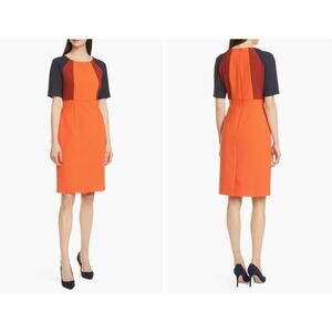 Boss Hugo Boss Dolobus Colour Block Orange Sheath Dress I 4